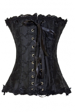 Deluxe Elegant Jacquard Weave Corset Black